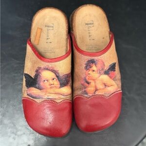 Think! VINTAGE Thalia Angel Leather Cork Slides - Women’s Size US7/EU38